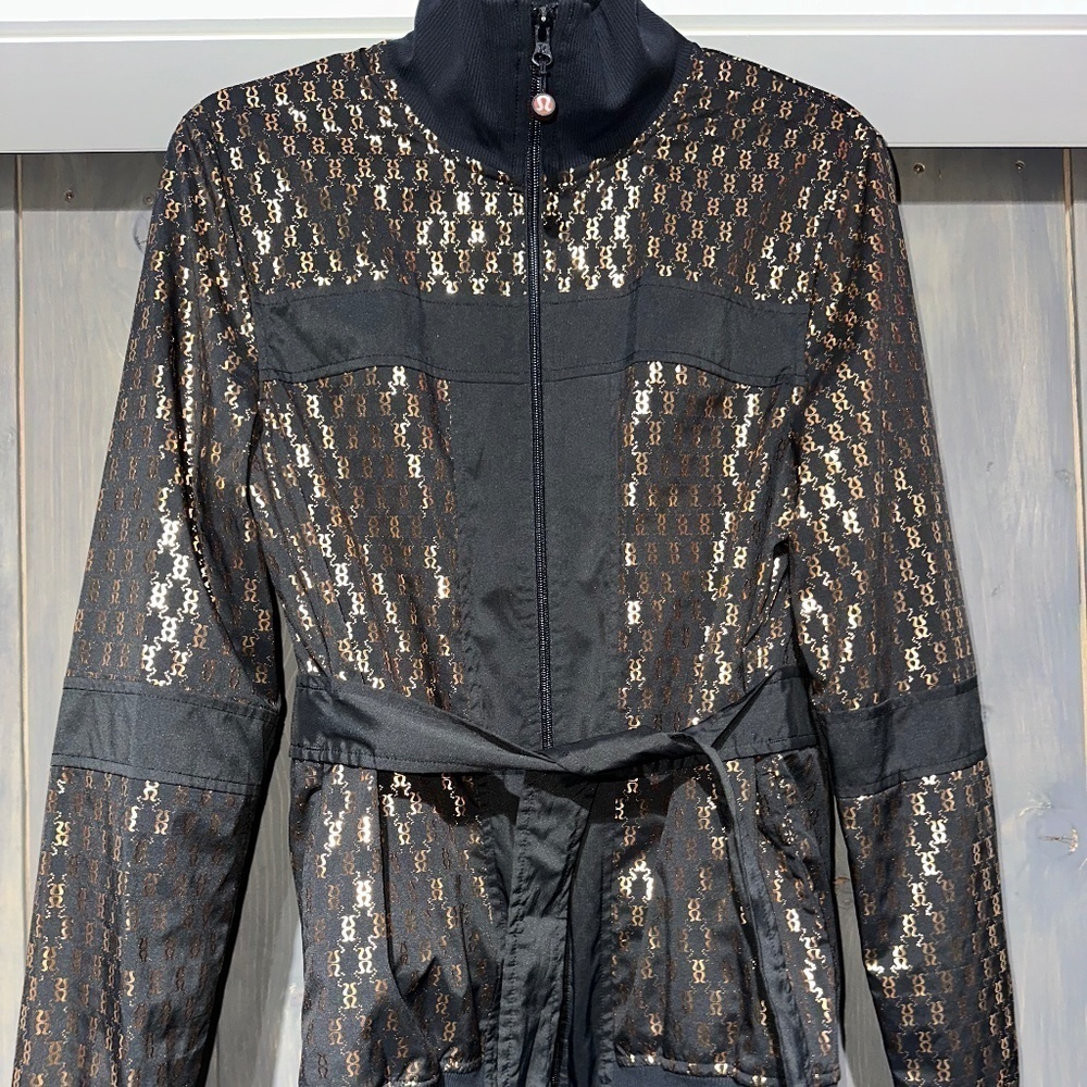 Lululemon Limited Edition Gold Logo Belted Jacket